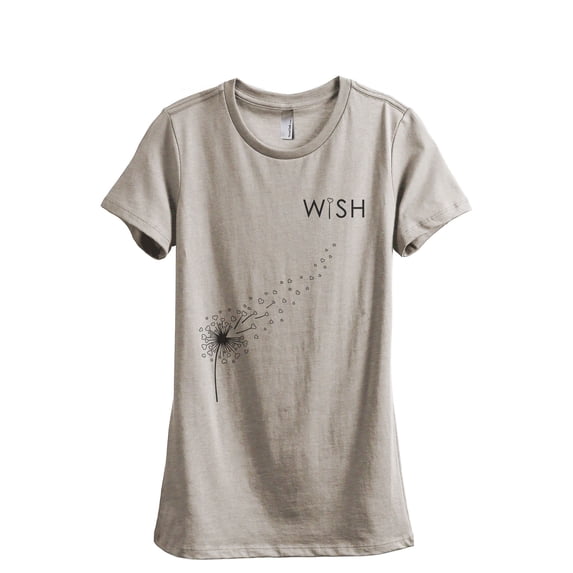 Wish Dandelion Women's Fashion Relaxed T-Shirt Tee Heather Tan X-Large