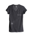 thumbnail image 1 of Wish Dandelion Women's Fashion Relaxed V-Neck T-Shirt Tee Charcoal Grey Large, 1 of 3