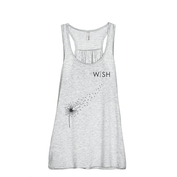 Wish Dandelion Women's Fashion Sleeveless Flowy Racerback Workout Yoga Tank Top Sport Grey X-Large