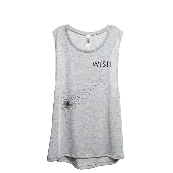 Wish Dandelion Women's Fashion Sleeveless Muscle Workout Yoga Tank Top Sport Grey 2X-Large