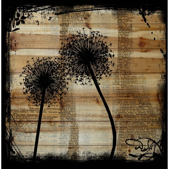 "Wish Dandy" Painting Print on Natural Pine Wood
