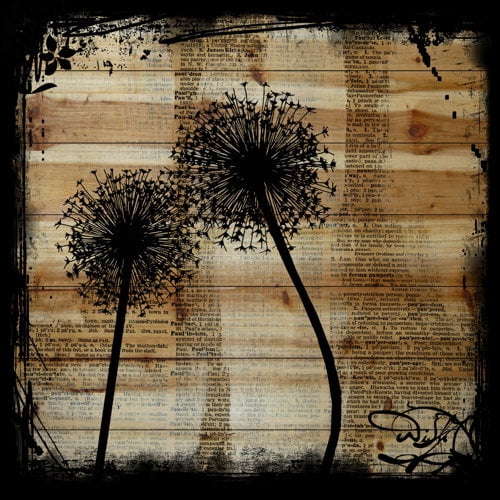 "Wish Dandy" Painting Print on Natural Pine Wood