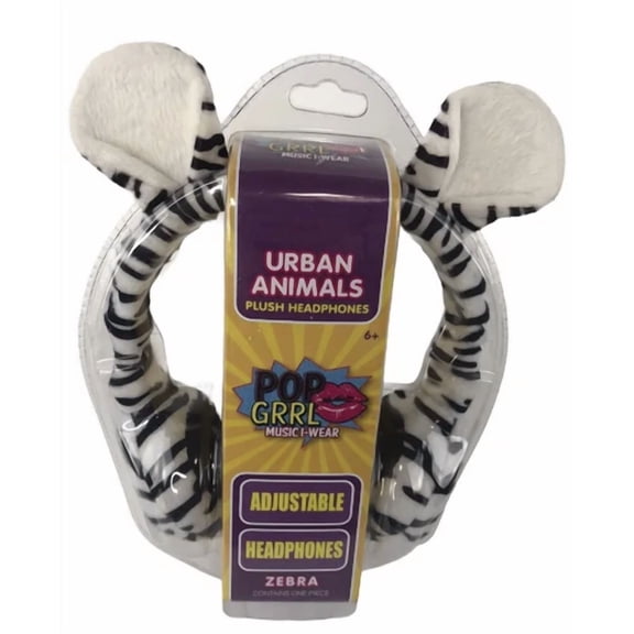 Wish Factory Wired Headphones Urban Animals Plush Animal Print