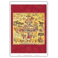 thumbnail image 1 of Wish-Fulfilling Gifts for Begtse Chen (Chamsing) - Vintage Tibetan Thangka Buddhist Painting - Master Art Print (Unframed) 13in x 19in, 1 of 4