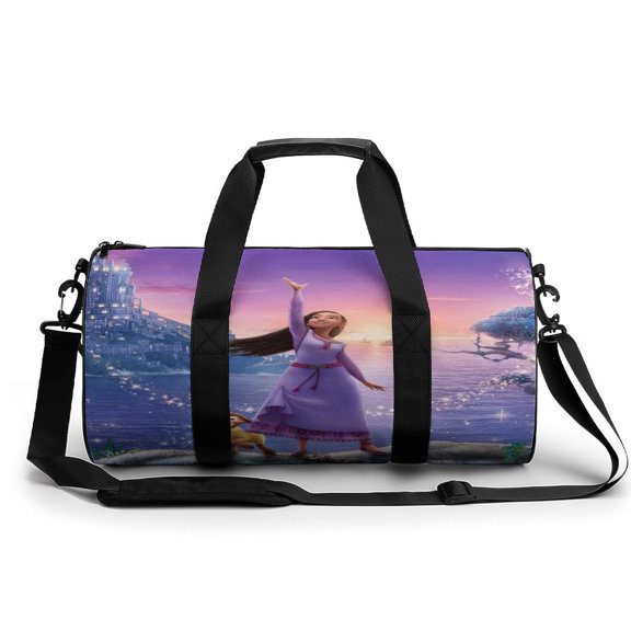 Wis-h Gym Bag Cartoon Printed Gym Bag cylinder Gym Bag Sports Luggage Bag weekend Luggage Bag