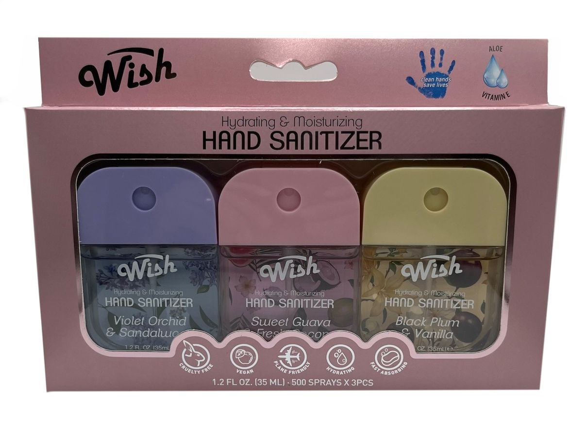 Wish Hand Sanitizer Spray 1.2 Fl Oz 3Pack (35ml)