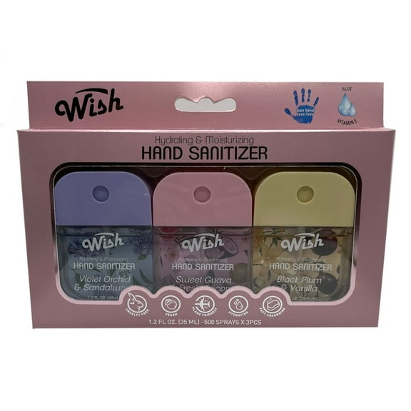 Wish Hand Sanitizer Spray 1.2 Fl Oz 3Pack (35ml)
