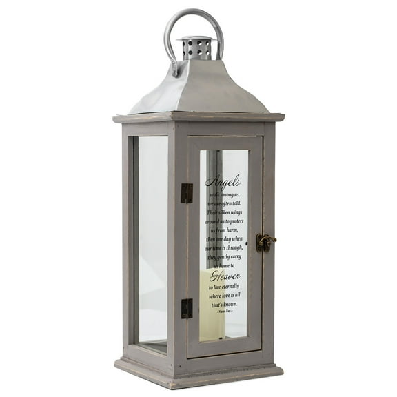 Wish I Could Take The Pain Distressed Grey 8 x 6 Wood And Glass Decorative Candle Lantern
