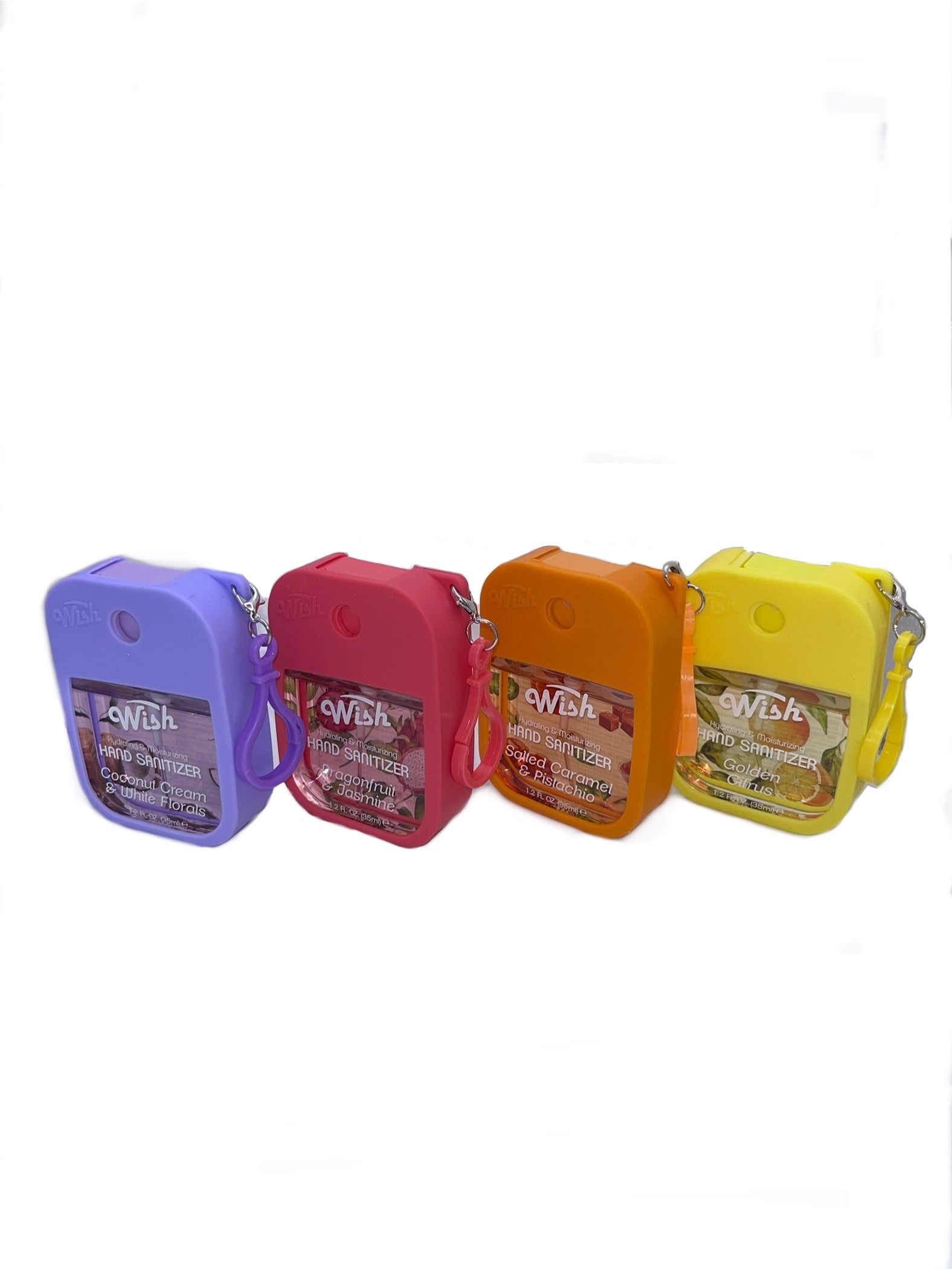 Wish Liquid Hand Sanitizer Spray 1.2oz (35ml)w/ Silicone Holder PDQ Pack of 4