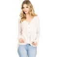 thumbnail image 1 of Wish List Women's Oversize Layering Button Down Knit Top (Natural, M/L), 1 of 4
