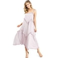 thumbnail image 1 of Wish List Women's Tie Strap Ruffle A-Line Midi Maternity Dress (Light Pink, Medium / Large), 1 of 4