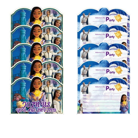 Wish Movie Invitations Cards Stock Bulk Birthday Invite Fill-in Party Supplies Decorations for Boys Girls
