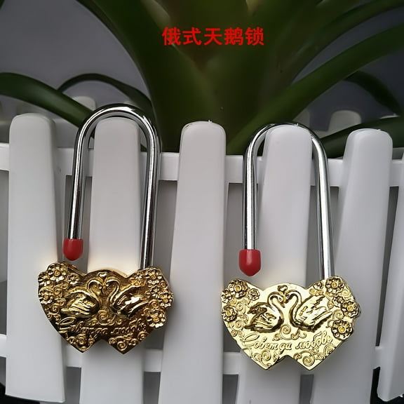 RENACLIPY Metal Heart Shaped Padlock Vintage Style Love Lock for Couples Anniversary Romantic Keepsake