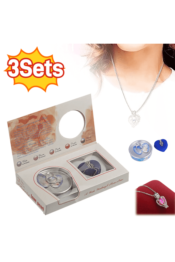 Wish Pearl Necklace Kit, DIY Necklace Jewelry Making Kits, Gifts for Mom,Girlfriend,Wife, Necklace Cage Locket Cultured Pearl in Oyster Set, Surprise Gifts for Valentine's, Mother's Festival (3sets)
