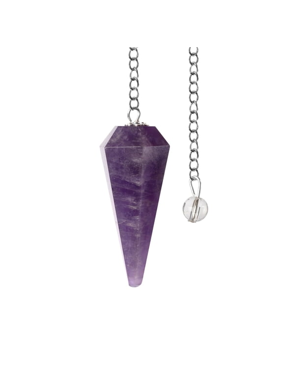 Amethyst Pendulum Crystals and Healing Stones Divination Tools - Dowsing Pendulum with Crystal Ball on Chain - Ideal for Meditation, Reiki, Crystal Grid, Chakra and Energy Healing