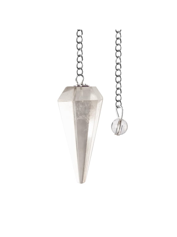 Clear Quartz Pendulum Crystals and Healing Stones Divination Tools - Dowsing Pendulum with Crystal Ball on Chain - Ideal for Meditation, Reiki, Crystal Grid, Chakra and Energy Healing
