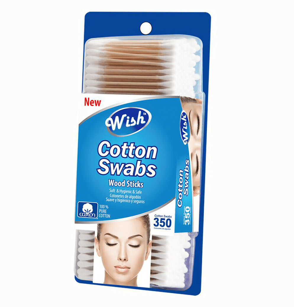 Wish Wood Sticks Cotton Swabs Double Wooden 350 Pcs