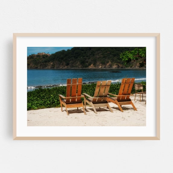 Wish You Were Here - Guanacaste Province Costa Rica Photography Beach Coastal Ocean Seaside Tropical Summer Scenic Oak Framed Wall Art Print 16 x 24 inches