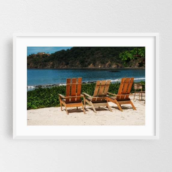 Wish You Were Here - Guanacaste Province Costa Rica Photography Beach Coastal Ocean Seaside Tropical Summer Scenic White Framed Wall Art Print 12 x 18 inches