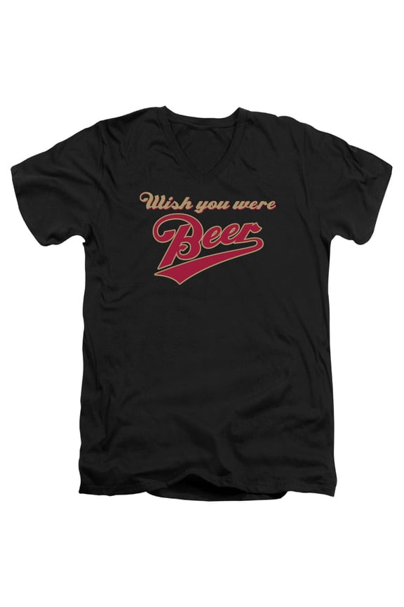 - Wish You Were Beer - Slim Fit V Neck Shirt - Large