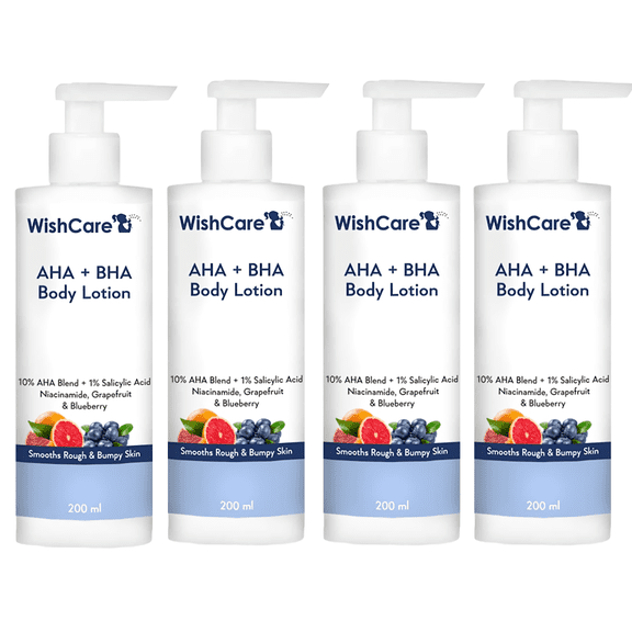 WishCare Body Lotion 200ml Smooths Rough & Bumpy Skin 4 Count