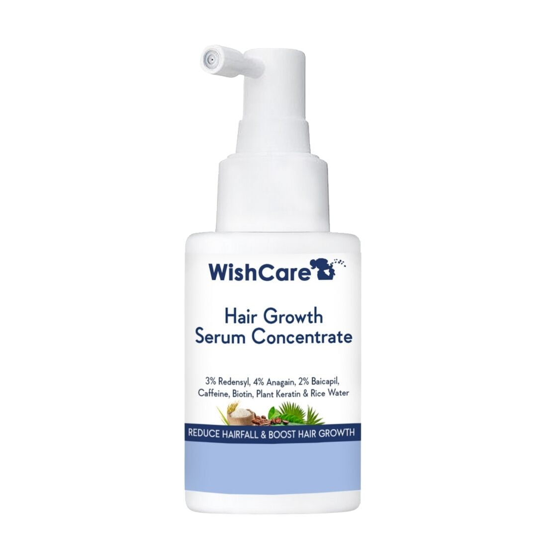 WishCare Hair Growth Serum Concentrate - 3% Redensyl, 4% Anagain, 2% Baicapil, Caffeine, Biotin, Plant Keratin & Rice Water - Hair Growth Serum for Men & Women