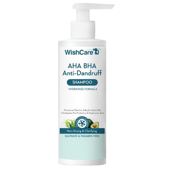 WishCare Hydrating AHA BHA Anti Dandruff Shampoo For Women & Men-Paraben & Sulphate Free Shampoo 250ml