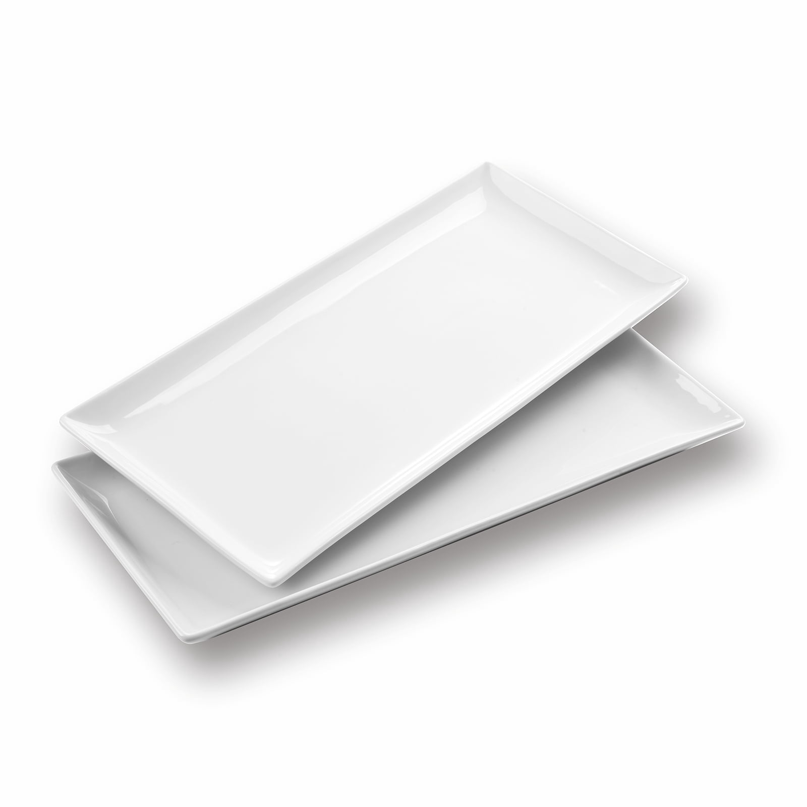 WishDeco Large White Serving Trays Set of 2, Ceraimc Serving Platter 16 ...