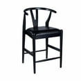 thumbnail image 1 of Wishbone Counter Height Kitchen Bar Stool - Black Finish, 1 of 7