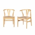 thumbnail image 1 of Wishbone Dining Chairs - Set of 2 - Natural Finish, 1 of 9
