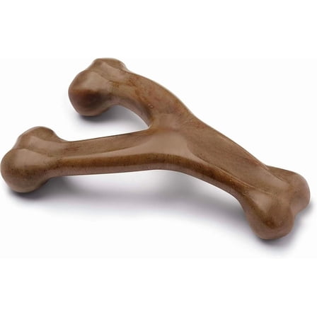 Wishbone Durable Dog Chew Toy for Aggressive Chewers, Real Bacon, Medium