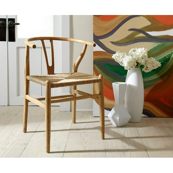 Wishbone Mid-Century Modern Steam Bent Oak Side Dining Chair