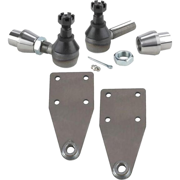 Speedway Motors Wishbone Radius Rod Mounting Kit Steel Split Bone Frame Brackets Includes 11/16 Inch Weld-In Bungs, Jam Nuts, and Tie Rod Ends Compatible with 1928-Up Ford Frames