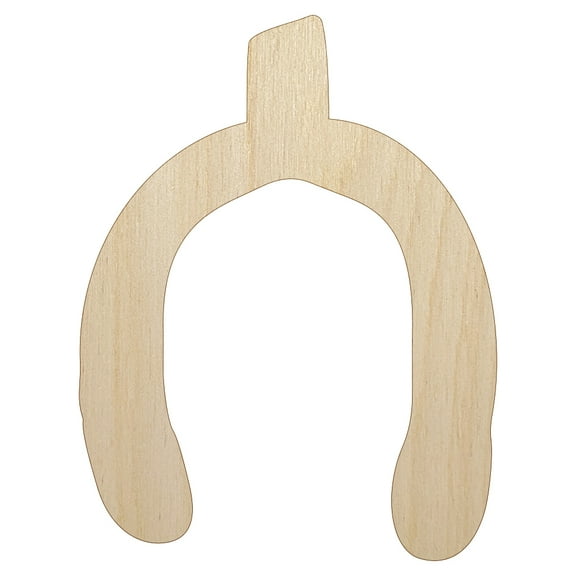 Wishbone Solid Thanksgiving Wood Shape Unfinished Piece Cutout Craft DIY Projects - 4.70 Inch Size - 1/8 Inch Thick