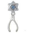 thumbnail image 1 of Wishbone - Star of David with Blue Crystal Charm Bead, 1 of 1
