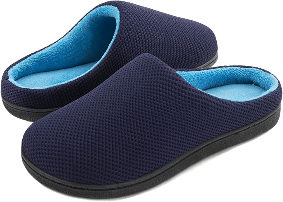Wishcotton Men's House Shoes Comfy Casual Slippers Memory Foam Mule