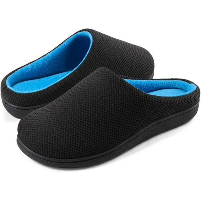 Wishcotton Men's House Shoes Comfy Casual Slippers Memory Foam Mule