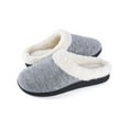 thumbnail image 1 of Wishcotton Women's Cozy Memory Foam Slippers Fuzzy Wool-Like Plush Fleece Lined House Shoes w/Indoor, Outdoor Nonslip Rubber Sole, Size 11-12 US Women,Light Grey, 1 of 5