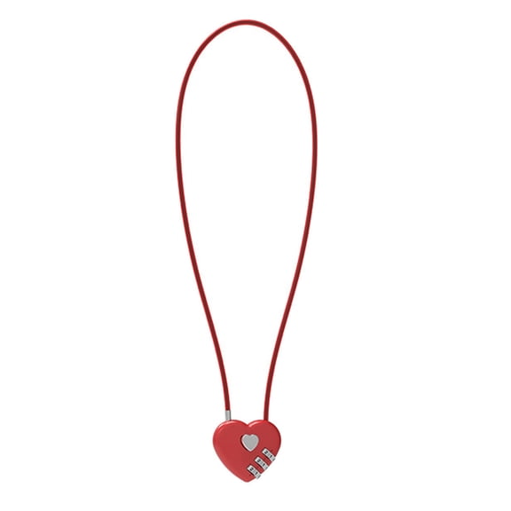 Wishes-Lock Heart Shape Padlocks for Lovers Wedding Padlocks Long Wire Ropes Lock Anniversary Valentines Day Gift