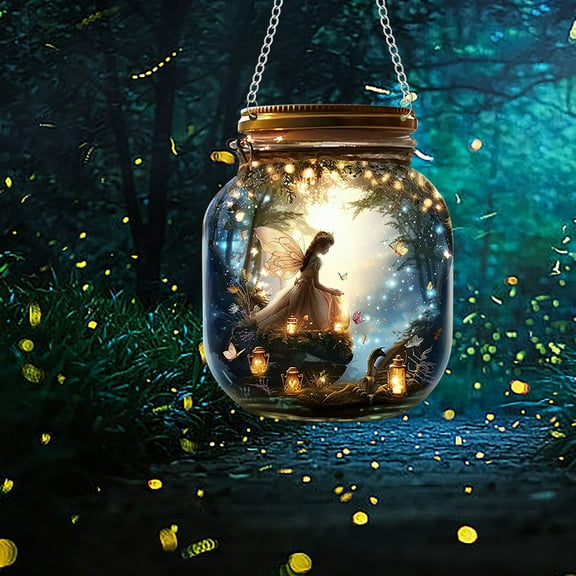 Wishing Bottle under $5! Xqxayjr Wishing Bottle Outdoor Decoration, Hanging Pendant with Psychedelic Design, Window Hanging Ornament for Garden and Patio, Colorful Sun Catcher for Outdoor Decor