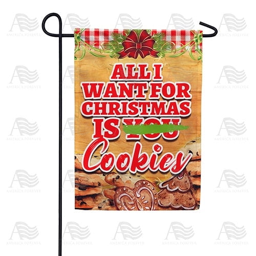 Wishing For Cookies Funny Hungry Animal Quote Outdoor Accent Decor, 12x18 POLE NOT INCLUDED