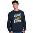 thumbnail image 1 of Wishing I was Fishing Largemouth Bass Plus Size Long Sleeve Graphic Tee Shirt Brisco Brands 2X, 1 of 5