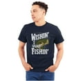 thumbnail image 1 of Wishing I was Fishing Largemouth Bass Plus Size Crewneck Graphic Tee Shirt Brisco Brands 2X, 1 of 5