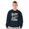 thumbnail image 1 of Wishing I was Fishing Largemouth Bass Unisex Plus Fleece Graphic Sweatshirt Brisco Brands 2X, 1 of 5