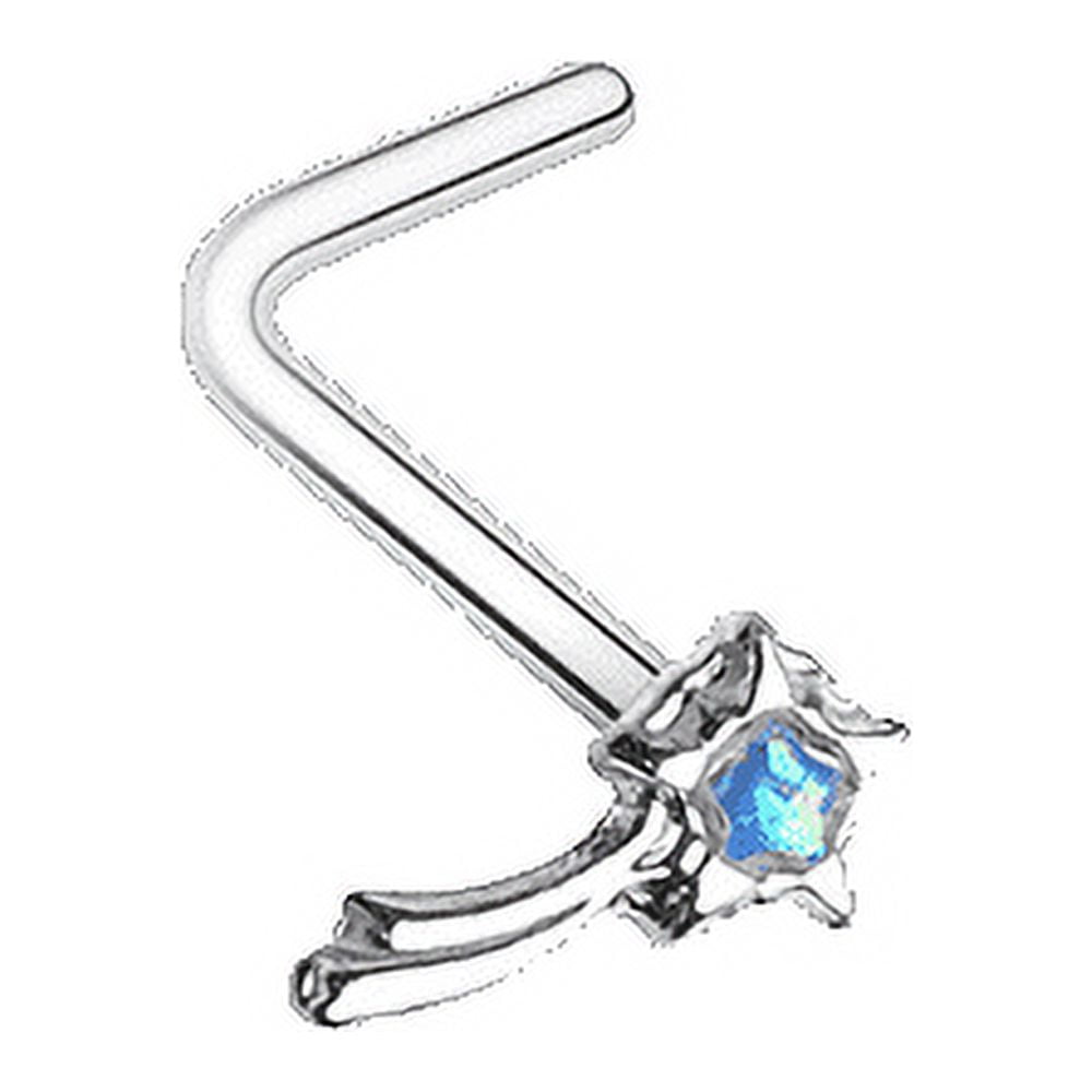 Wishing Opal Shooting Star LShape Nose Ring