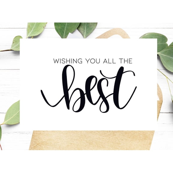 Wishing You All the Best Greeting Card  Elegant Calligraphy Design  Blank Inside, Envelope Included  Perfect for Any Occasion