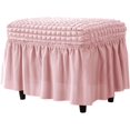 thumbnail image 1 of Wishrage High Stretch Seersucker Fabric Ottoman Slipcovers Rectangle Footstool Cover with Skirt Modern Furniture Protector for Home Decor Bedroom Living Room Balcony, 1 of 2
