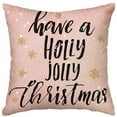 thumbnail image 1 of Wishrage Pink Christmas Throw Pillow Covers 18x18 Inch Santa Claus Christmas Tree Decorative Pillows for Couch Sofa Bed Home Winter Holiday Decor, 1 of 7