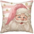 thumbnail image 1 of Wishrage Pink Christmas Throw Pillow Covers 18x18 Inch Santa Claus Christmas Tree Decorative Pillows for Couch Sofa Bed Home Winter Holiday Decor, 1 of 7