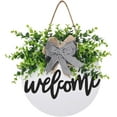 thumbnail image 1 of Wishrage Welcome Sign Welcome Front Door Round Wood Sign Hanging Welcome Sign for Farmhouse porch Spring Welcome Sign Front Door Decoration, 1 of 4